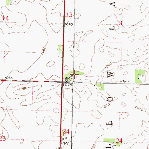 Topographic Map of Bellig Farm, MN