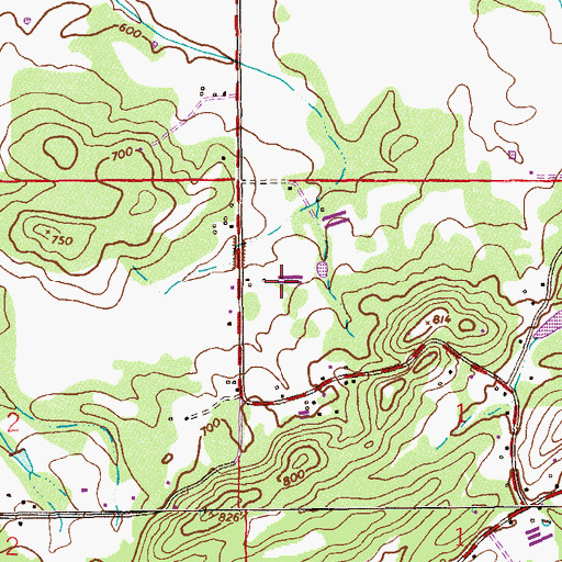 Topographic Map of Trantham Farms, AL
