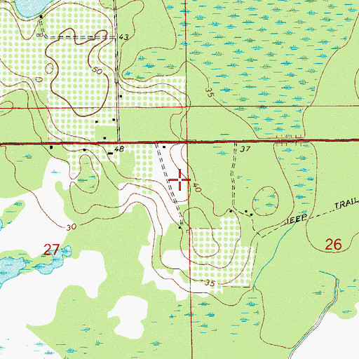 Topographic Map of Lungren Cemetery, FL