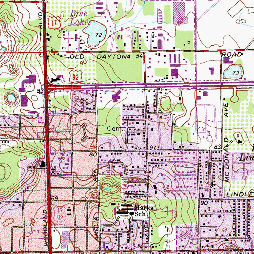 Topographic Map of Pentecostal Holiness Church Cemetery, FL