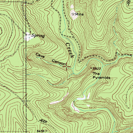 Topographic Map of Cave Canyon, AZ