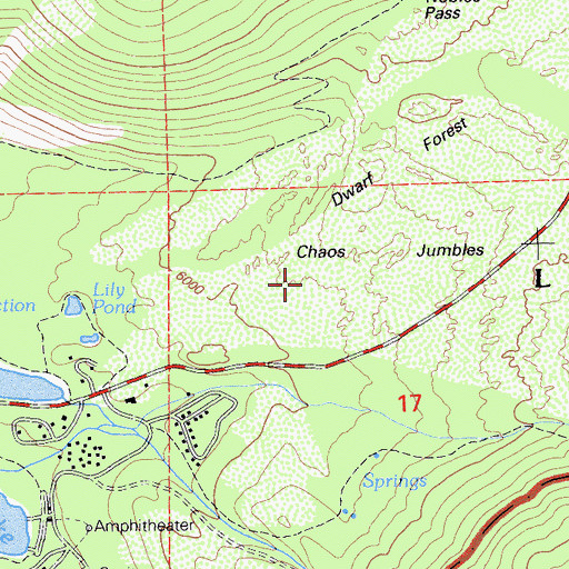 Topographic Map of Chaos Jumbles, CA