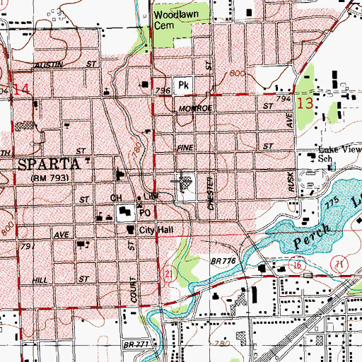 Topographic Map of Sparta Area Independent Learning School, WI