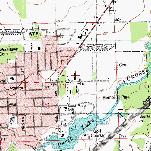 Topographic Map of Maplewood Elementary School, WI