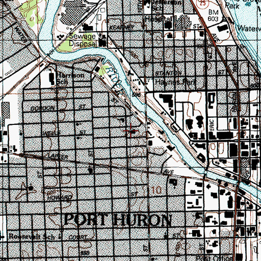 Topographic Map of Reorganized Church of Jesus Christ of Latter Day Saints, MI