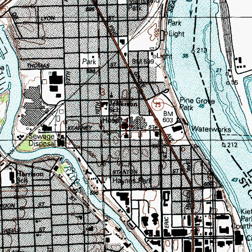 Topographic Map of Port Huron Medical Center, MI