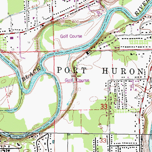 Topographic Map of Black River Country Club, MI