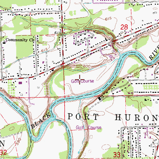 Topographic Map of Willow Ridge Golf Club, MI