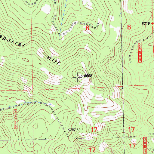 Topographic Map of Chaparral Hill, CA