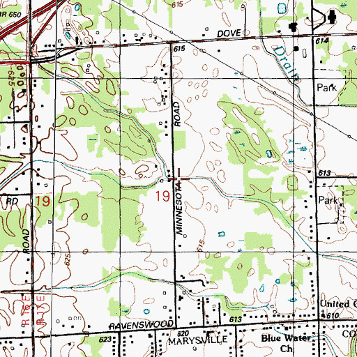 Topographic Map of Minnesota Lake Mobile Home Park, MI