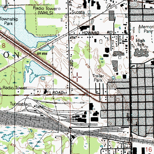 Topographic Map of Stadium Center Shopping Center, MI