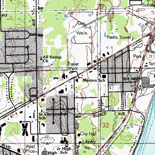 Topographic Map of Gratiot Point Plaza Shopping Center, MI