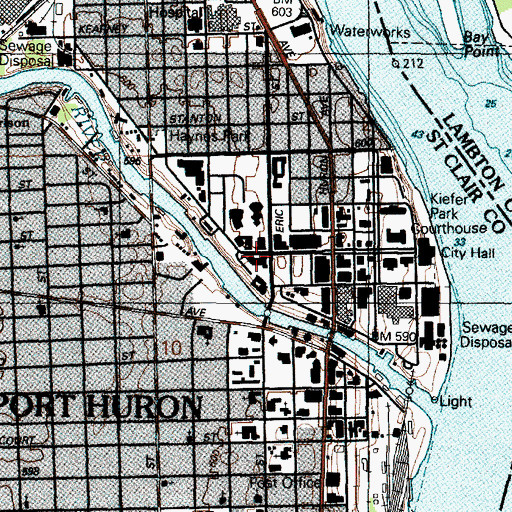 Topographic Map of Saint Clair County Community College, MI