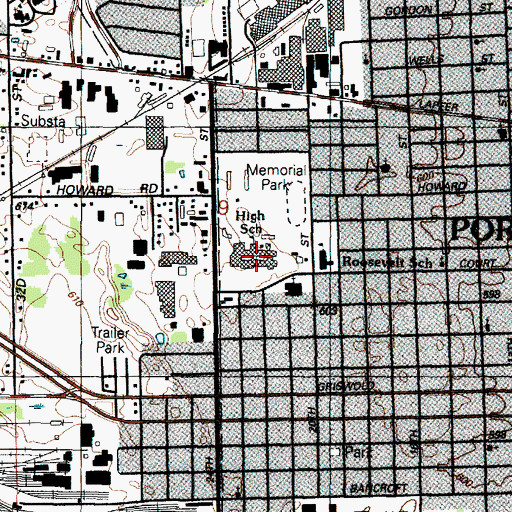 Topographic Map of Port Huron High School, MI