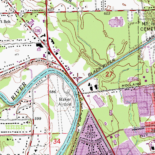 Topographic Map of Court of Flags Mall Shopping Center, MI