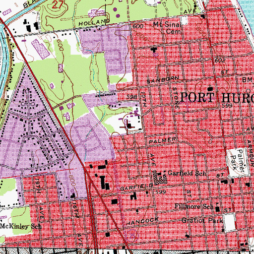 Topographic Map of McCormick Catholic Academy, MI