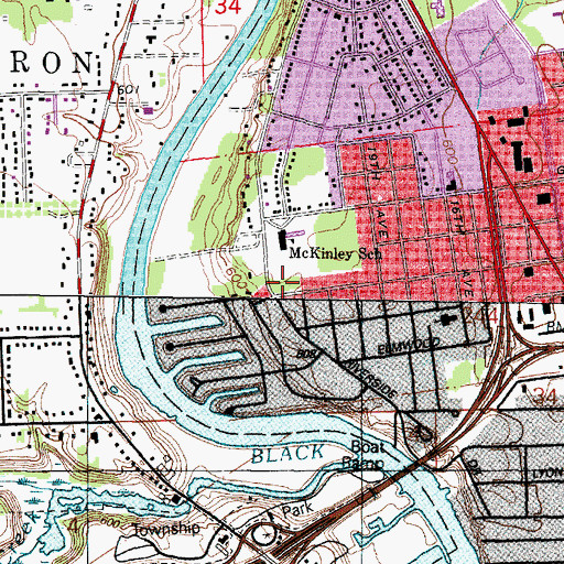 Topographic Map of Crull Elementary School, MI