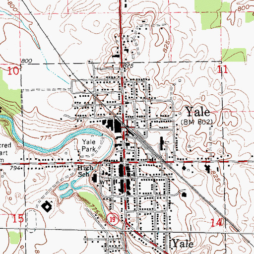 Topographic Map of Yale Station (historical), MI