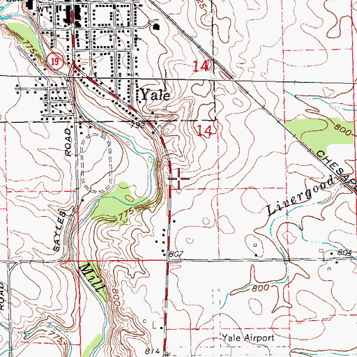 Topographic Map of Yale Fire Department, MI