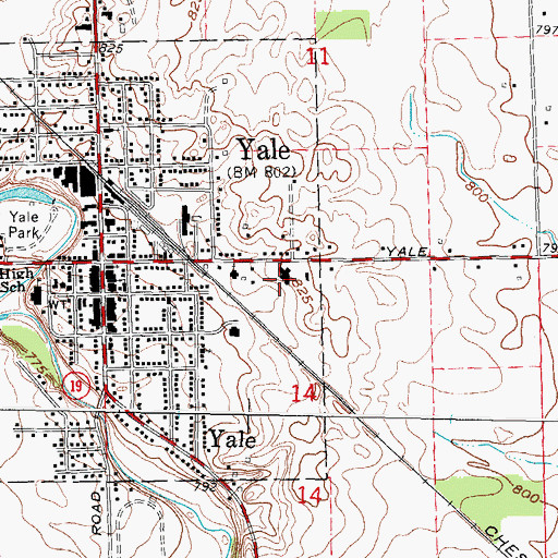 Topographic Map of Yale Community Hospital (historical), MI