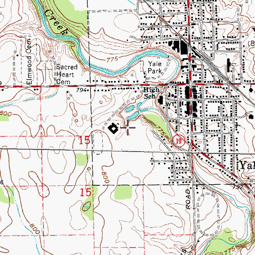 Topographic Map of Yale Junior High School, MI