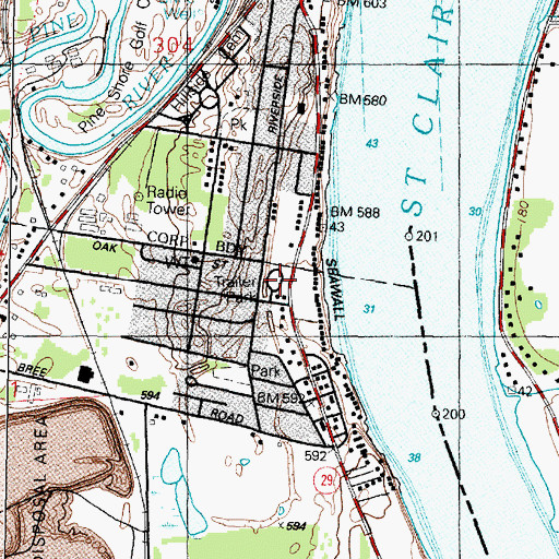 Topographic Map of Rivers Edge a Quiet Community Mobile Home Park, MI