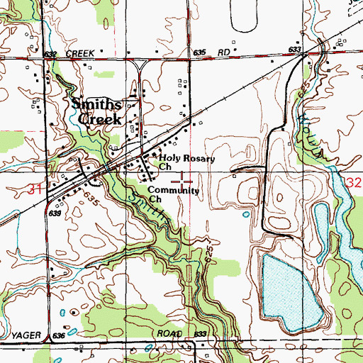 Topographic Map of Smiths Creek Community Church, MI