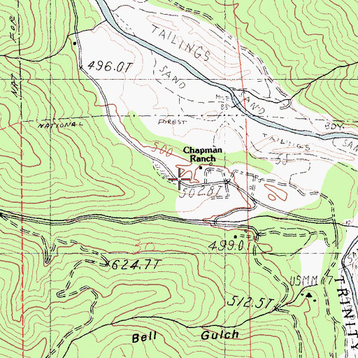 Topographic Map of Chapman Ranch, CA