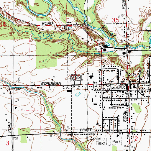 Topographic Map of Memphis High School, MI
