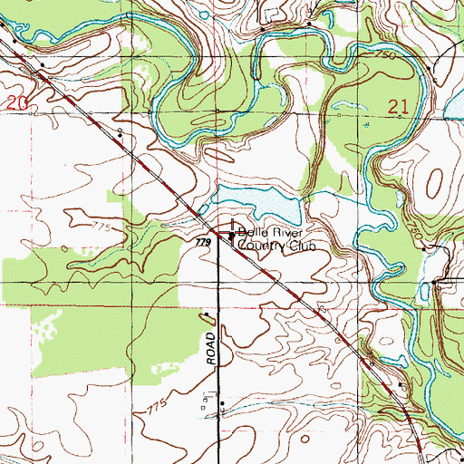 Topographic Map of Belle River Golf and Country Club, MI