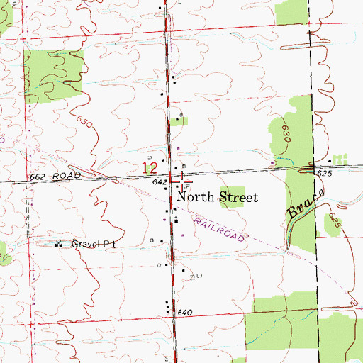 Topographic Map of North Street Post Office, MI