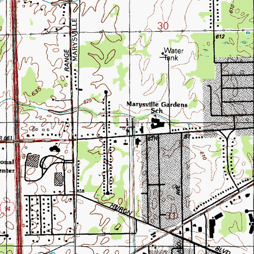Topographic Map of Reorganized Church of Jesus Christ of Latter Day Saints, MI