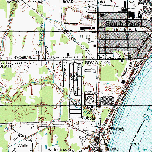Topographic Map of Marysville Villa Estates Mobile Home Park, MI