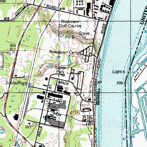 Topographic Map of Seaway Mobile Home Ranch, MI