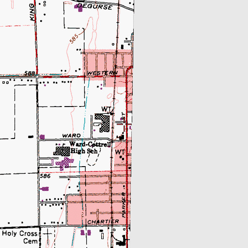 Topographic Map of Marine City Library, MI