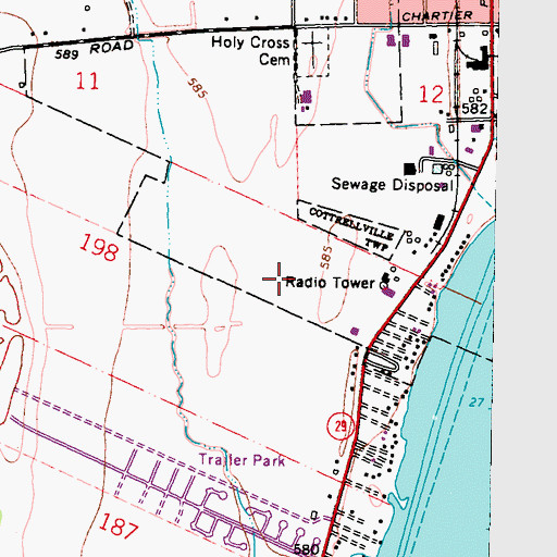 Topographic Map of Belle River Elementary School, MI