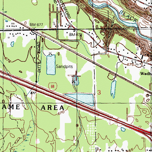 Topographic Map of Crystal Lake, MI