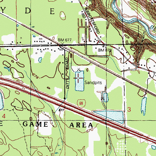 Topographic Map of Trent Lake, MI