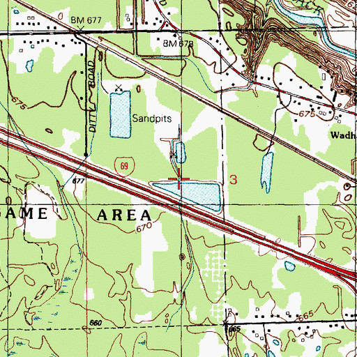 Topographic Map of Pine Lake, MI