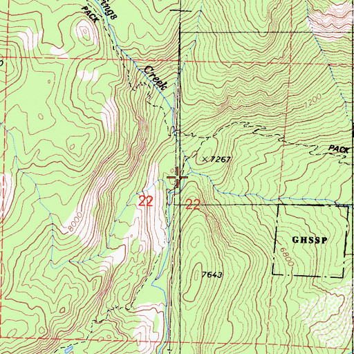 Topographic Map of Charity Valley Creek, CA