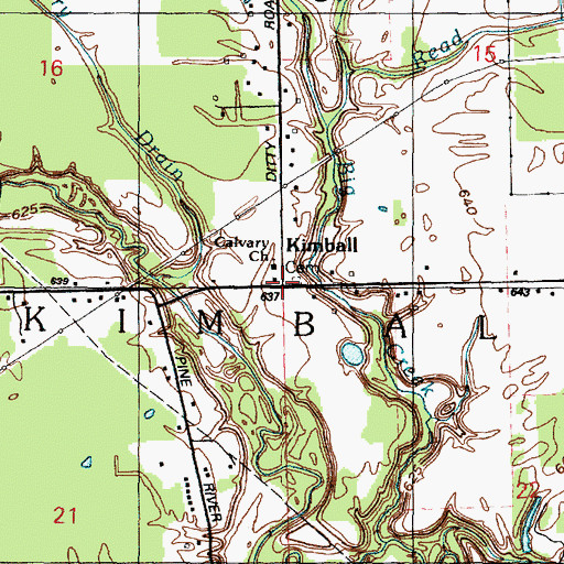 Topographic Map of Kimball Post Office (historical), MI