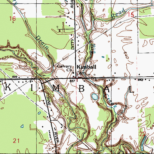 Topographic Map of Kimball Station (historical), MI