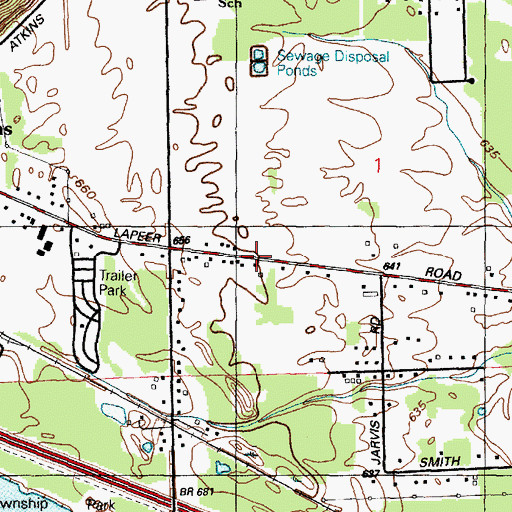 Topographic Map of Community of Christ-Wadhams, MI