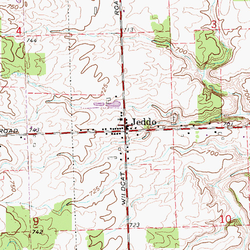 Topographic Map of Jeddo Post Office, MI