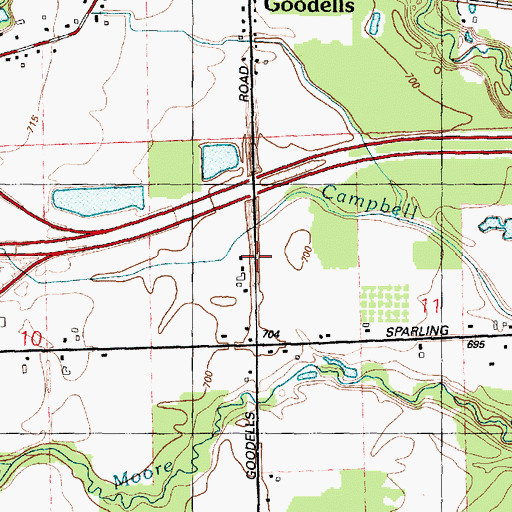Topographic Map of Goodells Post Office, MI