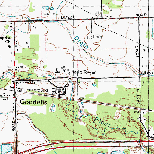 Topographic Map of Saint Clair County Farm Museum, MI