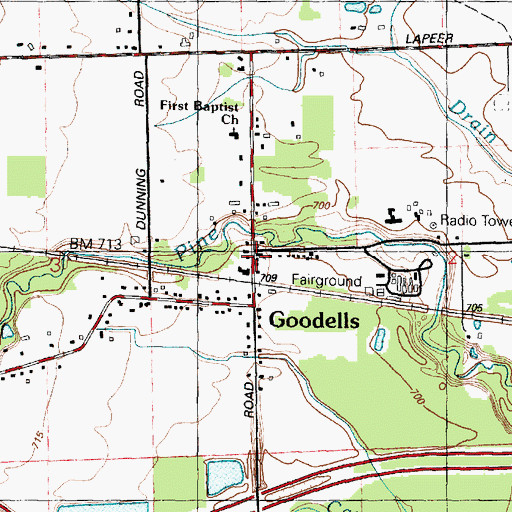 Topographic Map of Hope Lutheran Church, MI