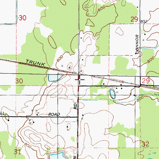 Topographic Map of Emmett KOA Campgrounds, MI