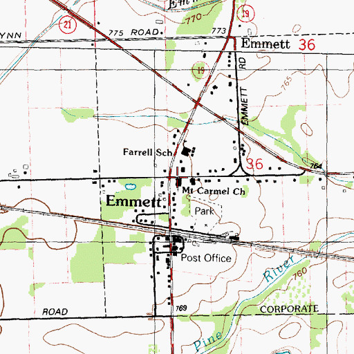 Topographic Map of Our Lady of Mount Carmel Church, MI