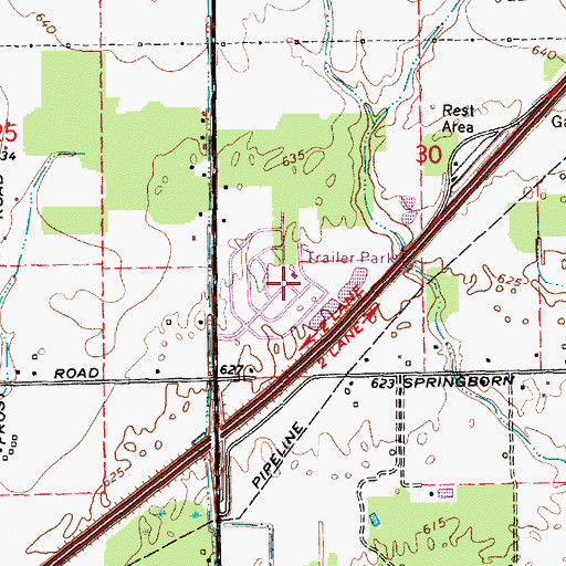 Topographic Map of Americana Estates Mobile Home Park, MI